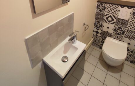 Pose wc suspendu angers - lave main - miroir - wc